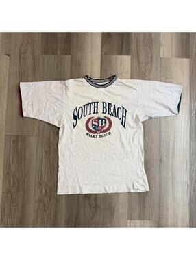 Vintage 90s South Beach Miami Beach T-shirt crest graphic sz M